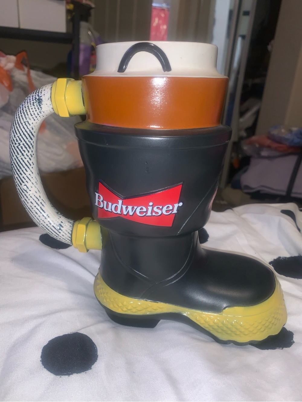 Vintage 1997 Budweiser Firefighter Boot Beer Stein